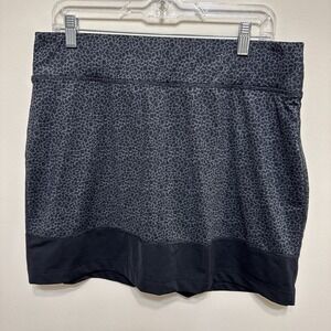 Columbia Sportswear Women's L Black Skort Leopard Print Tennis/Golf Active EUC